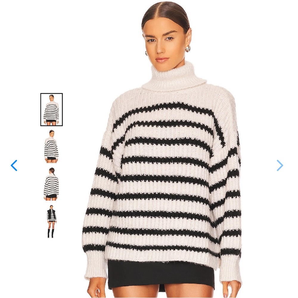LINE & Dot xREVOLVE Ariel Sweater White and Black Size Small
